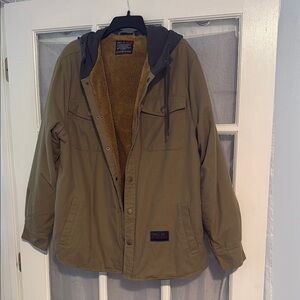 Green Sherpa lined Military Jacket Classic